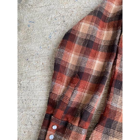 Vintage 80’s Rugged Wrangler Style Western Flannel Shirt - Picture 5 of 11